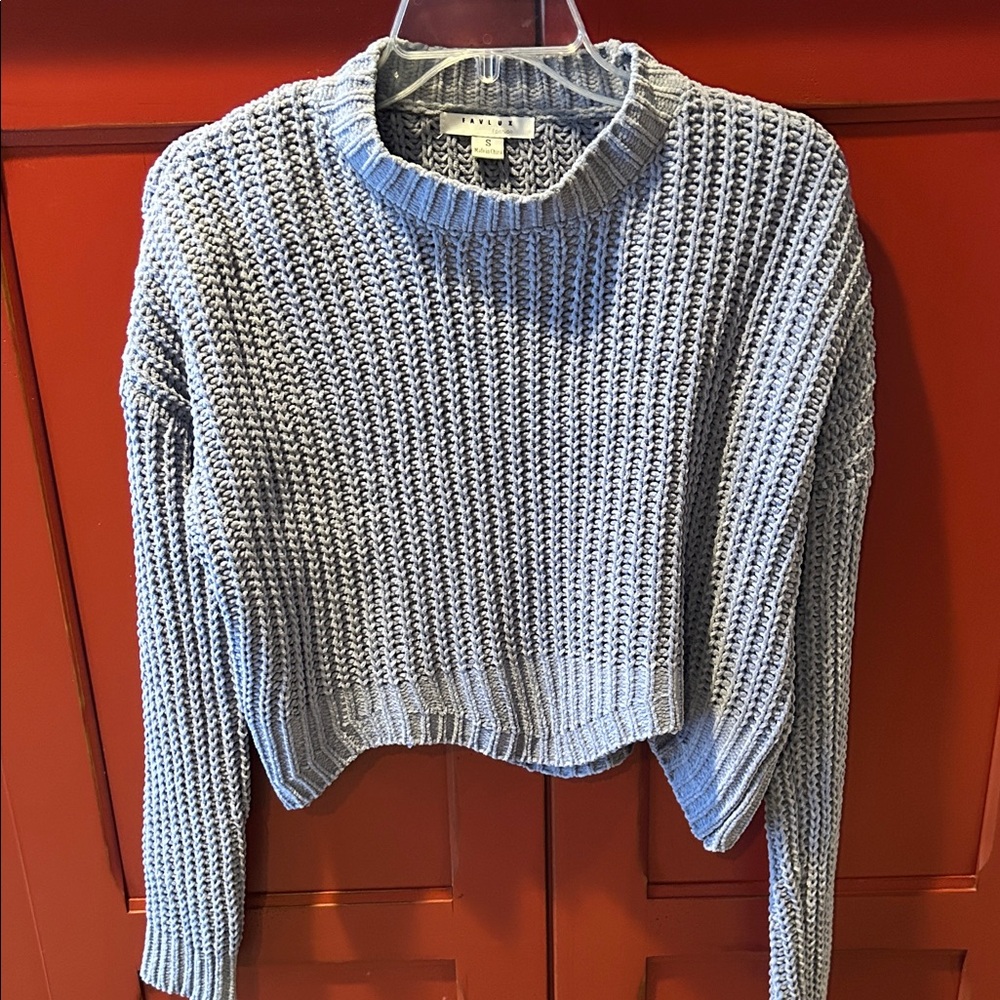 FAVLUX Heather Gray Knit Crew Neck Sweater
